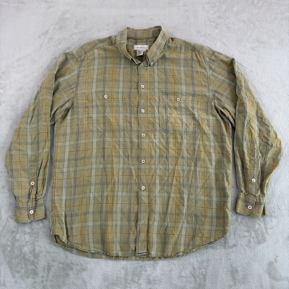 Ermenegildo Zegna‎ Shirt Men XL Green Plaid Lyocell Italy Made Designer Luxury